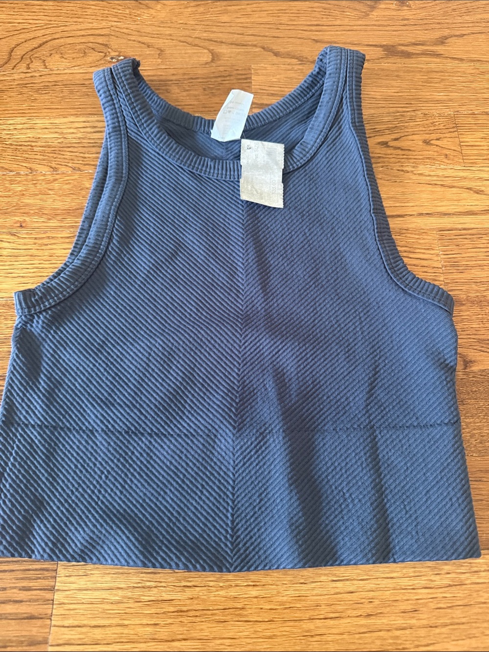 Nikibiki Blue Ribbed Crop Tank Top